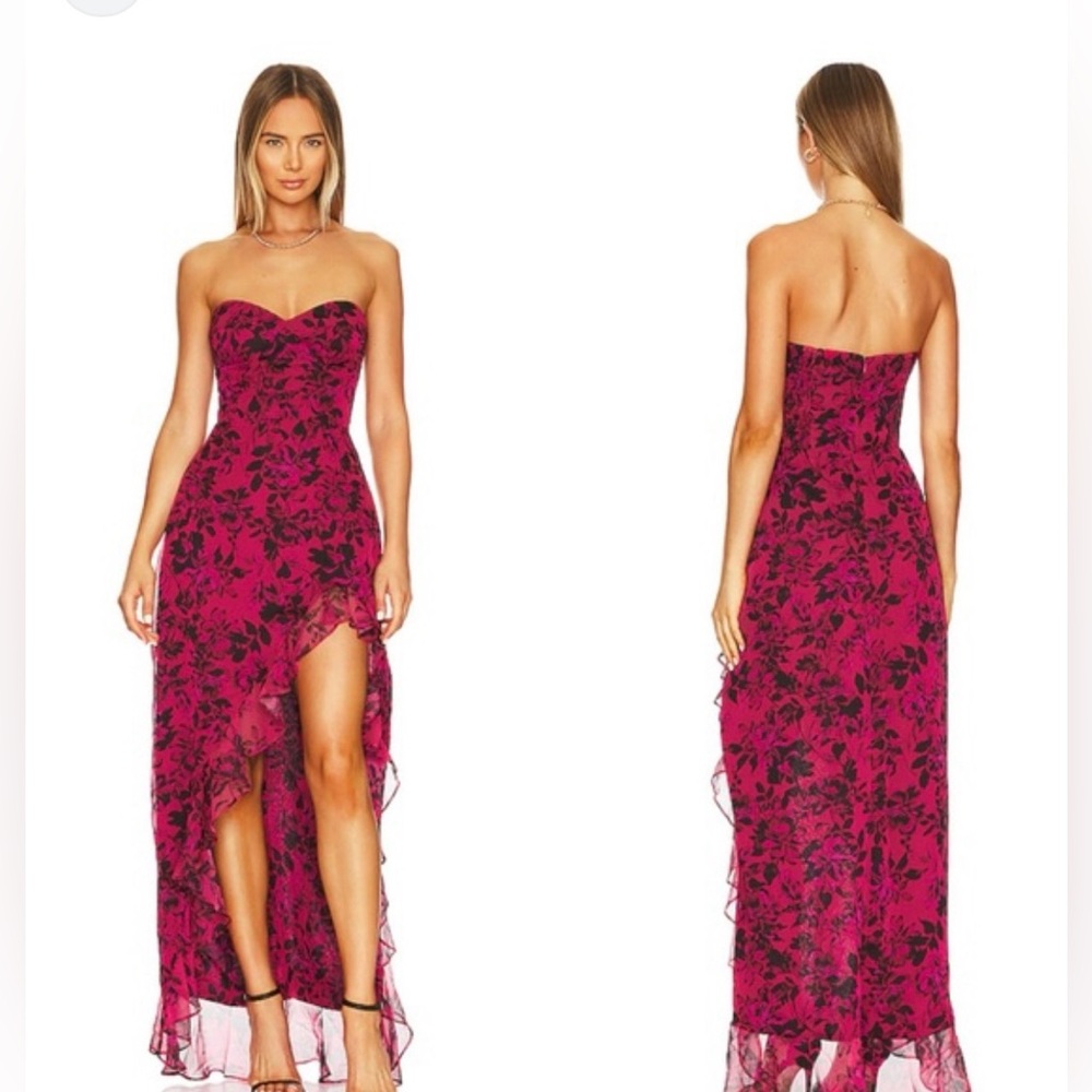 Amanda Uprichard Eden Femme / Elegant Pink Floral Strapless Dress